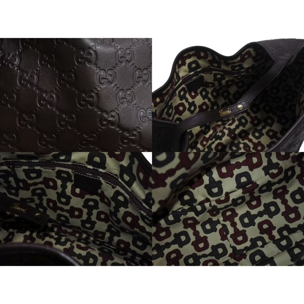 Gucci ssima GG Leather Tote Abbey Brown Bag - Picture 9 of 9